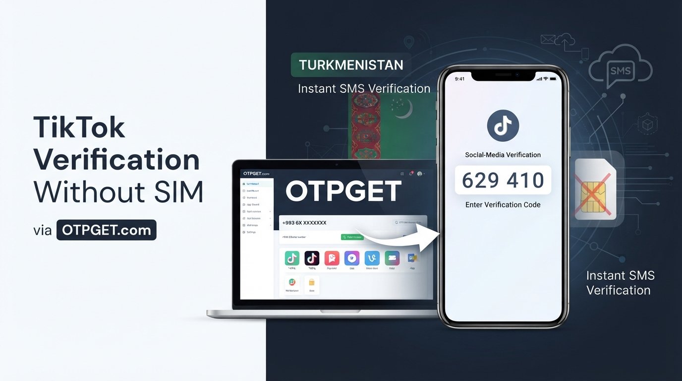 TikTok Verification Turkmenistan Without SIM — OTPGET Step Guide