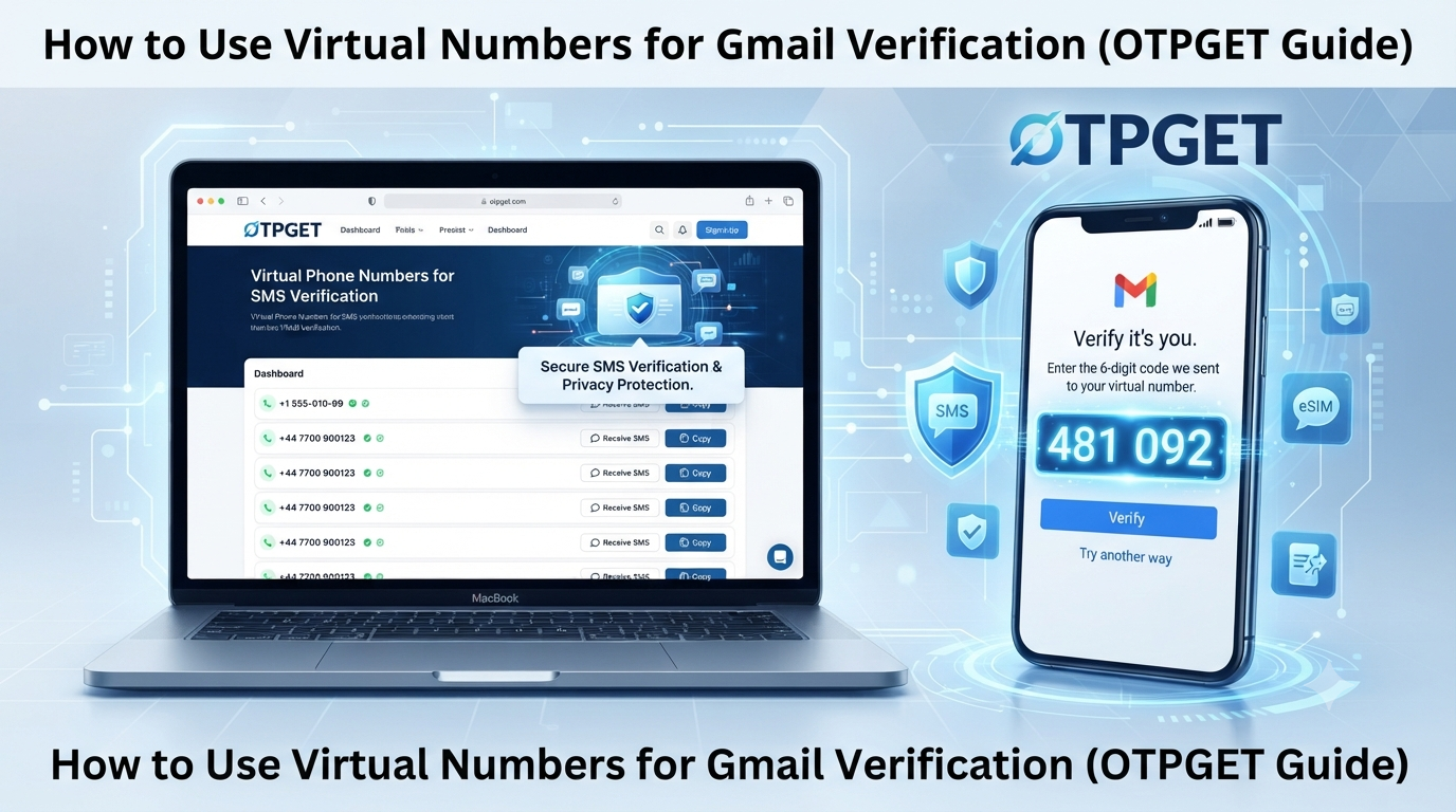 How to Get OTP Number for Gmail Without SIM Card - OTPGET Guide