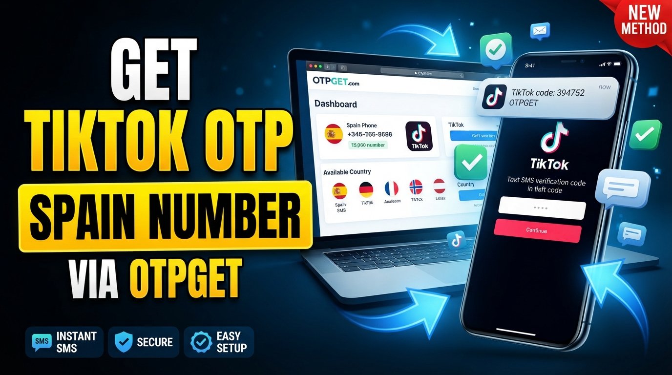 Get TikTok OTP Code Using Spain Number Safely Online with OTPGet