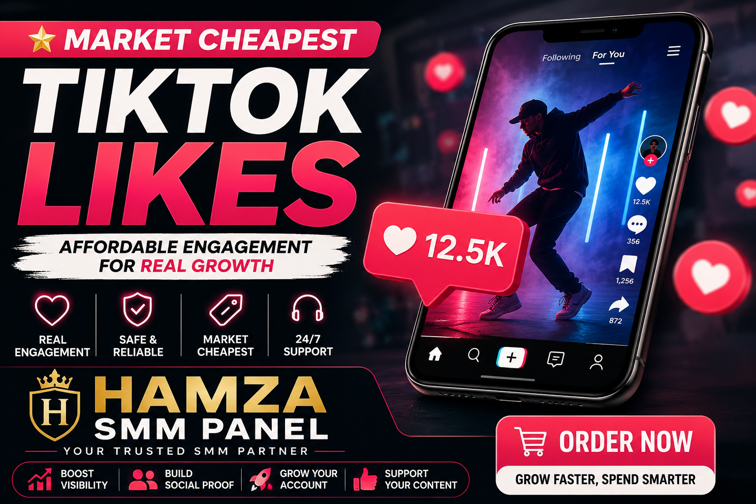 Market Cheapest TikTok Likes | HAMZA SMM PANEL for Growth