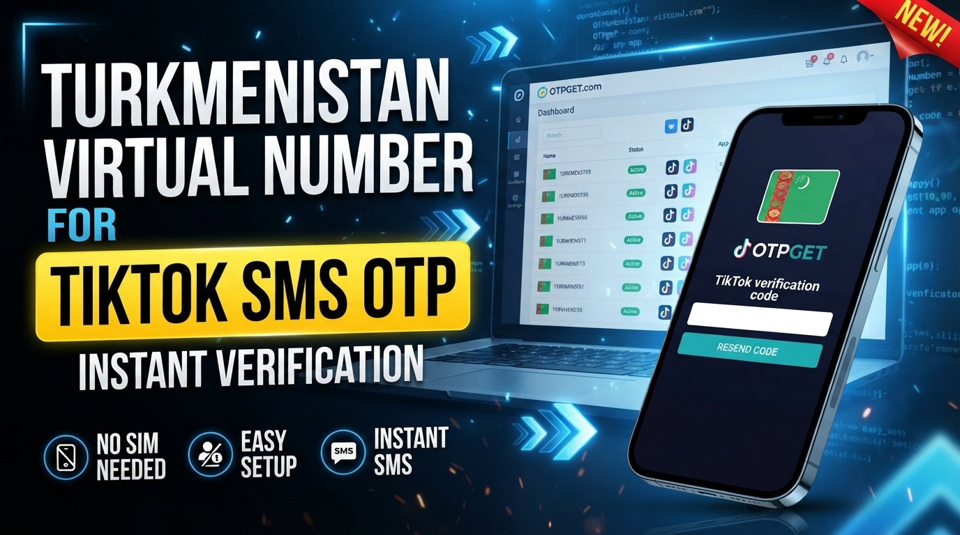 Turkmenistan Virtual Number for TikTok SMS — OTPGet Guide