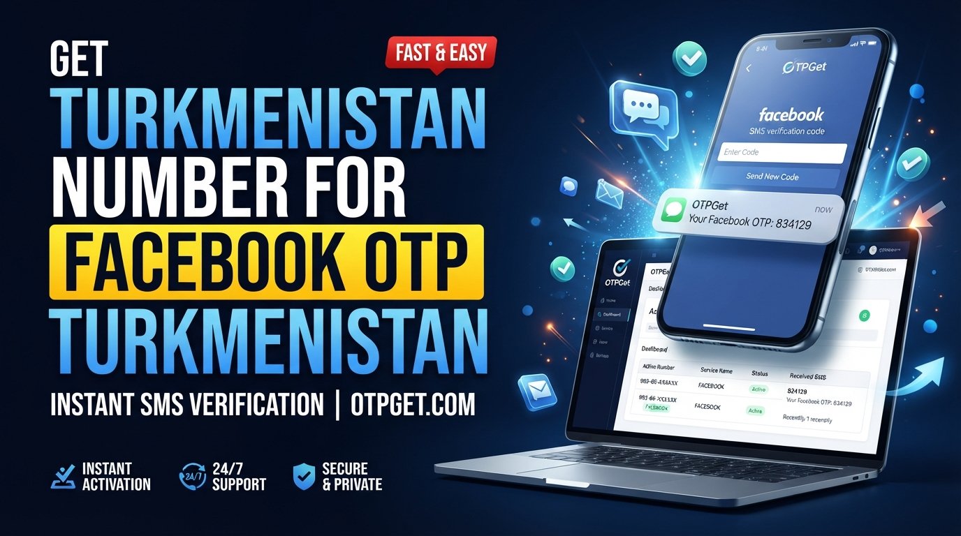 Turkmenistan Number for Facebook OTP: OTPGet Complete Guide Online