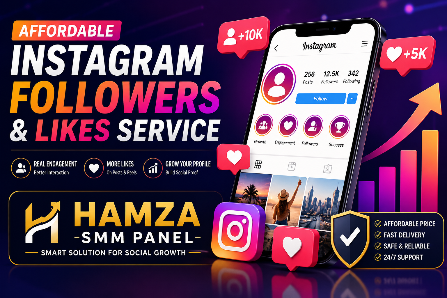 Affordable Instagram Followers & Likes | HAMZA SMM PANEL Services