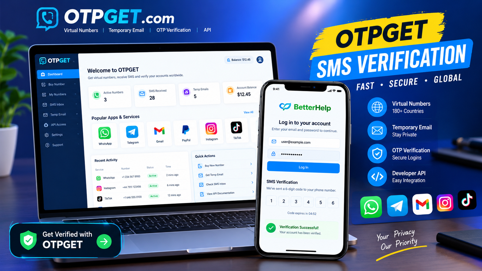 OTPGet Login Page – Enter Email and Password: Login Guide