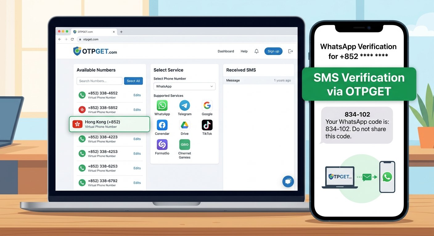 WhatsApp OTP Number for Hong Kong | Check OTPGET Options Now