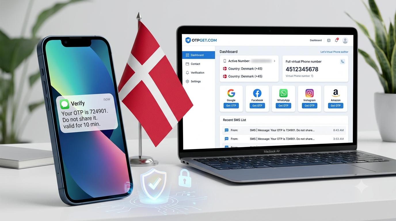 Get OTP Number for Denmark with OTPGet | Secure SMS Verification