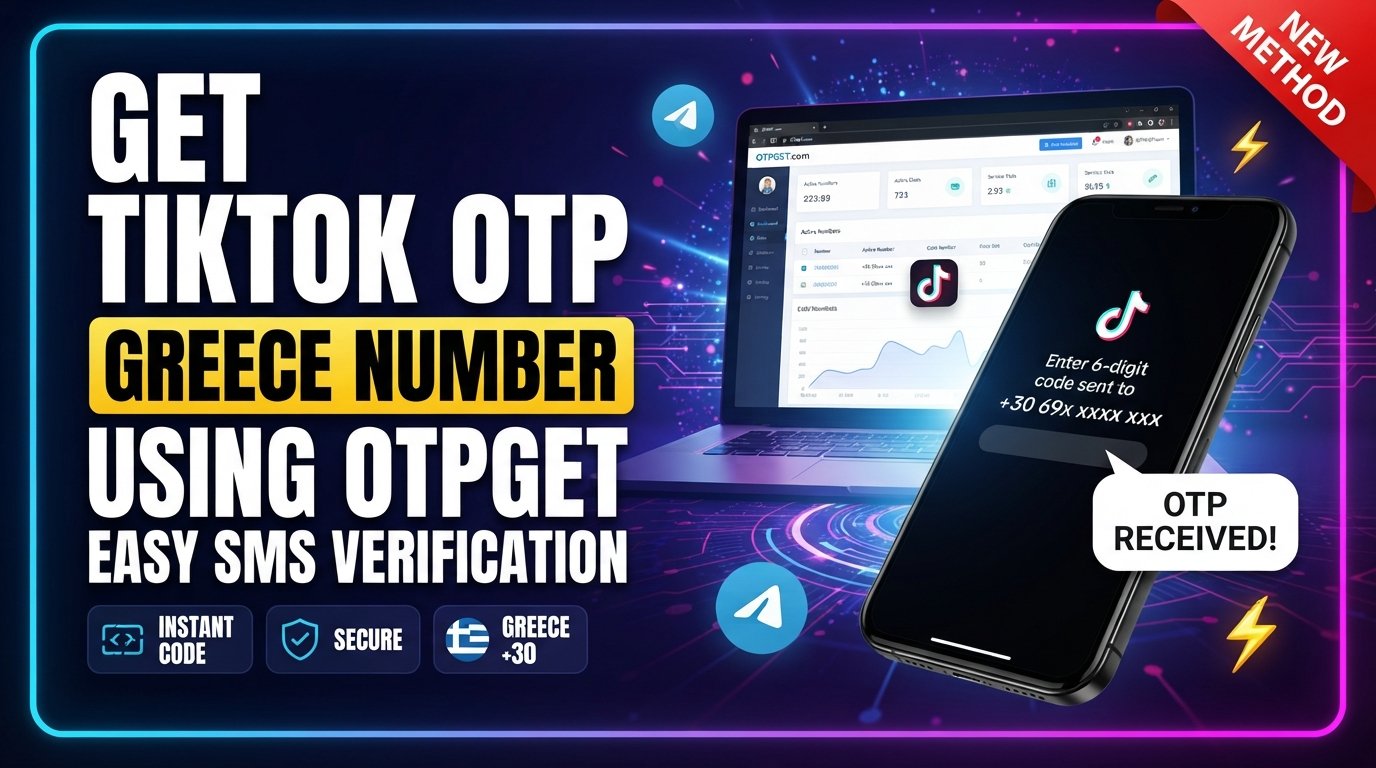 Get TikTok OTP Code Using Greece Number | OTPGet Online Guide