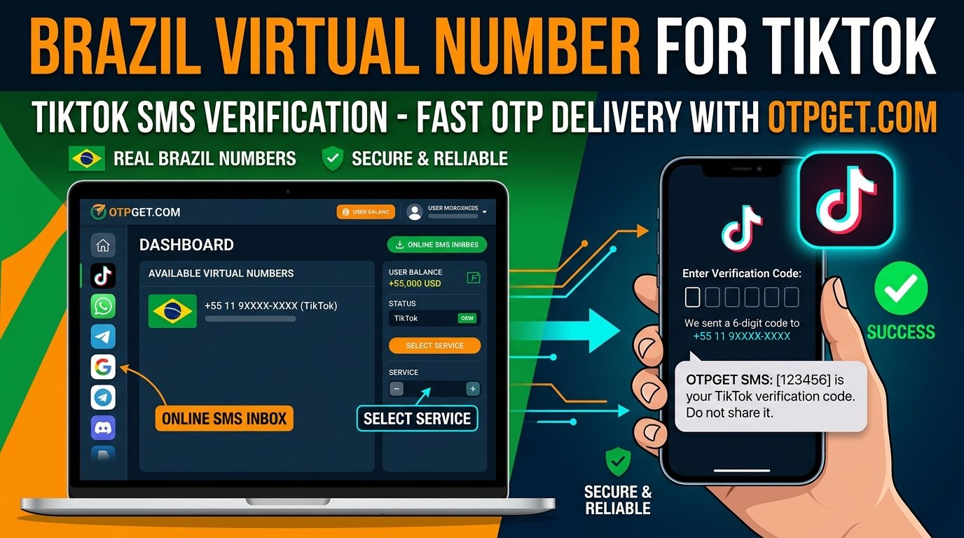 Brazil Virtual Number for TikTok: OTPGET SMS Verification Guide